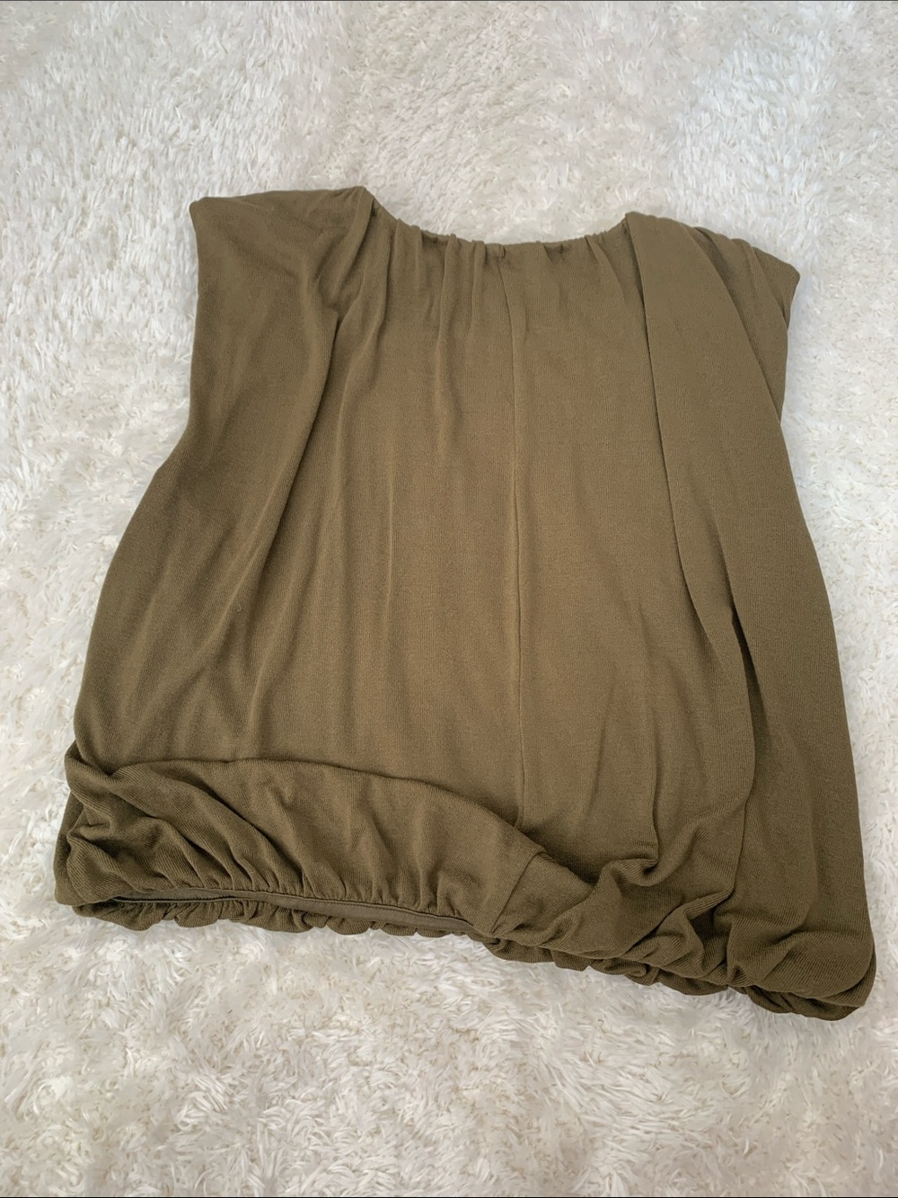 LOFT Olive Sleeveless Gathered Neck Blouse - Picture 3 of 3